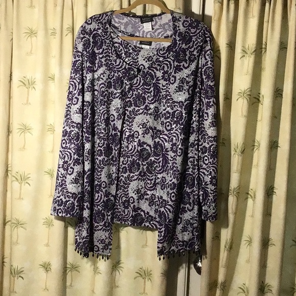 Plus size 2X 2 piece jacket with under shell. Jacket has shoulder pads - Picture 6 of 6